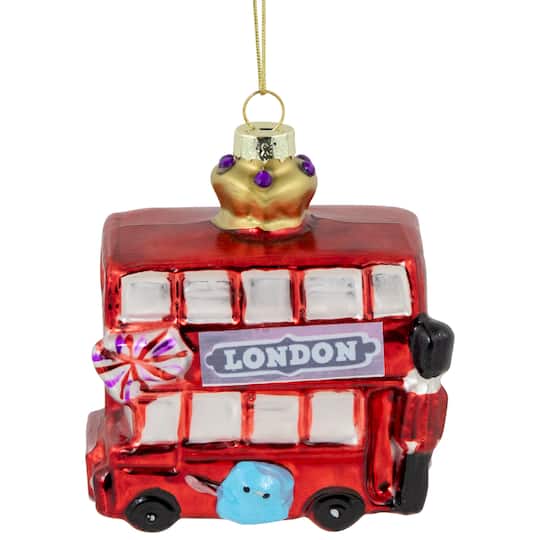 Northlight 3.5" Double-Decker Bus Glass Christmas Ornament | Michaels®